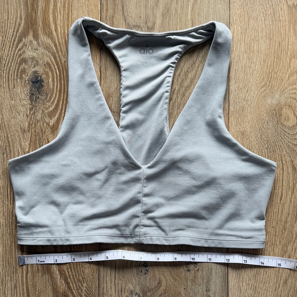 ALO Yoga Women's Light Gray Sports Bra | Size Lg